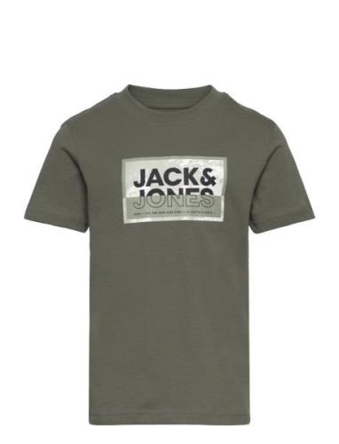 Jack & J S Jcologan Tee Ss Crew Neck Ss24 Jnr Khaki Green