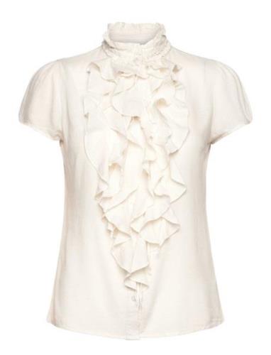 Ellisz Ss Shirt Tops Blouses Short-sleeved Cream Saint Tropez