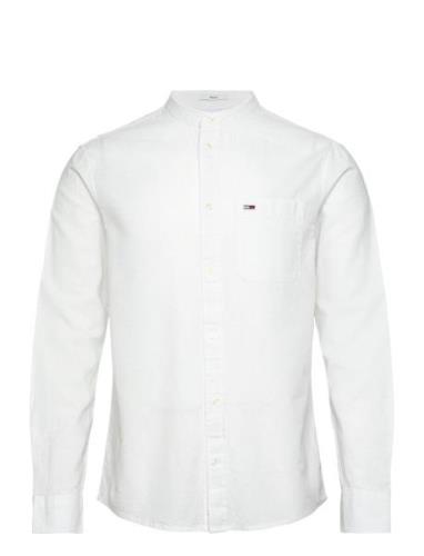 Tjm Reg Mao Linen Blend Shirt Tops Shirts Casual White Tommy Jeans