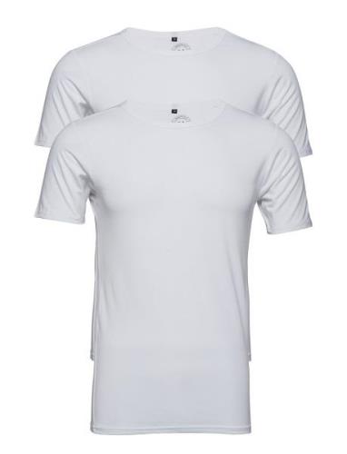 Basic Bamboo Tee S/S 2 Pack Tops T-shirts Short-sleeved White Lindberg...