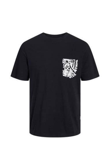 Jack & J S Jorlafayette Pocket Tee Ss Crew Neck Ln Svart