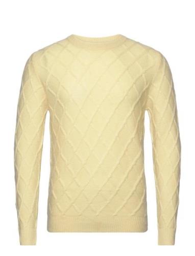 Man O-Neck Cable Sweater Designers Knitwear Round Necks Yellow Davida ...