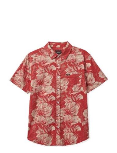 Charter Print S/S Wvn Tops Shirts Short-sleeved Red Brixton