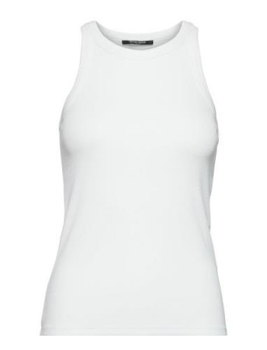 Katybb Rib Tank Top Tops T-shirts & Tops Sleeveless White Bruuns Bazaa...