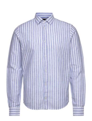 Clean Cut Copenhagen Jamie Cotton Linen Striped Shirt Ls Blå