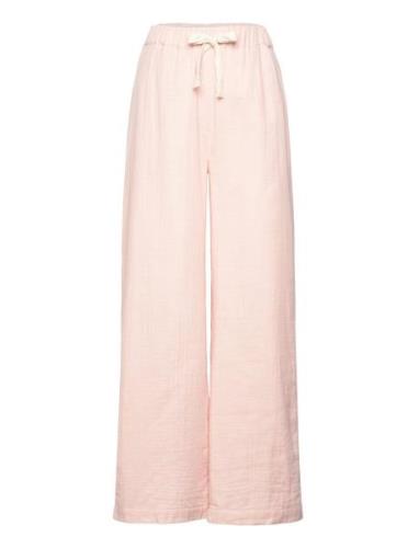 Tilde Pant Gots Bottoms Trousers Wide Leg Pink Basic Apparel