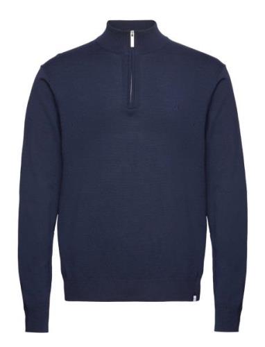 Greyson Half-Zip Merino Knit Tops Knitwear Half Zip Jumpers Navy Les D...