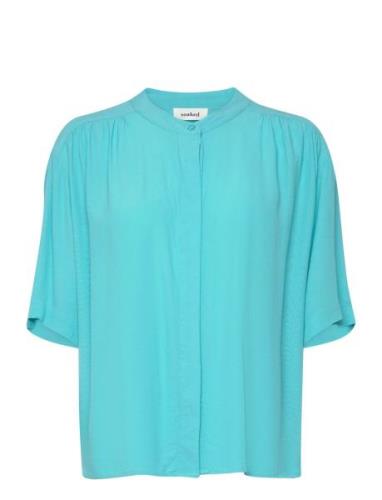 Sllayna Shirt Ss Tops Blouses Short-sleeved Green Soaked In Luxury
