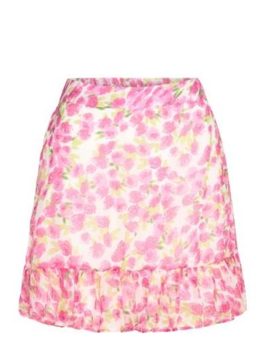 Vmsmilla H/W Short Skirt Wvn Ga Kort Kjol Pink Vero Moda