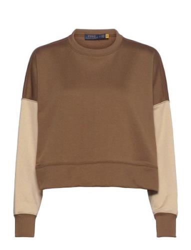 Color-Blocked Cropped Fleece Sweatshirt Tops Sweat-shirts & Hoodies Sw...