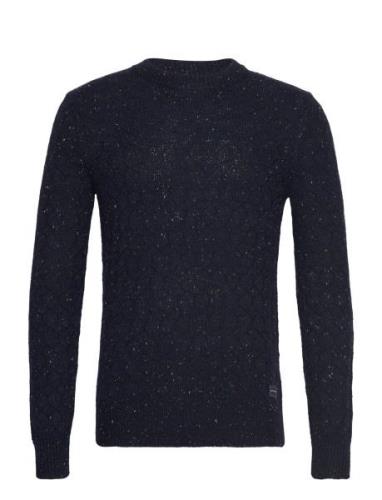 Nep Structured Knit Pullover Tops Knitwear Round Necks Navy Tom Tailor