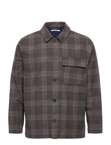 Clive Wool Shirt Designers Overshirts Multi/patterned Wood Wood