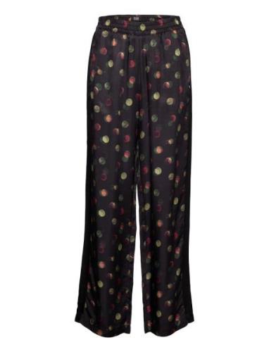 Gia - Mid Rise Wide Leg Printed Elasticated Trousers Bottoms Trousers ...