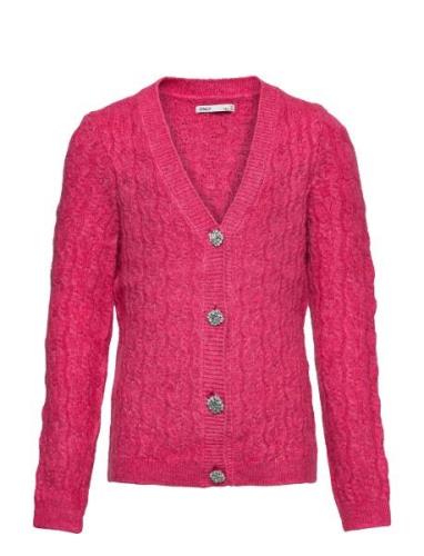 Kogrikka L/S Bling Cardigan Knt Tops Knitwear Cardigans Pink Kids Only