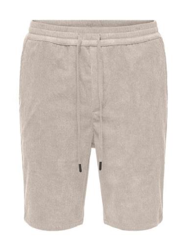 Onslinus Corduroy 0111 Shorts Bottoms Shorts Casual Grey ONLY & SONS