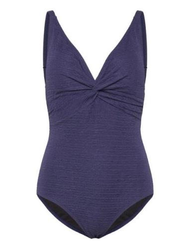 Nura Swimsuit Jacquard Baddräkt Badkläder Blue Missya