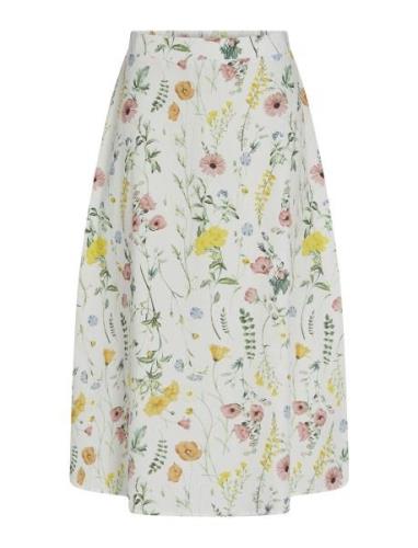 Vicapro Hw Midi Skirt Knälång Kjol White Vila