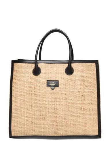 ATP Atelier Alfano Natural/Black Raffia/Vacchetta Beige