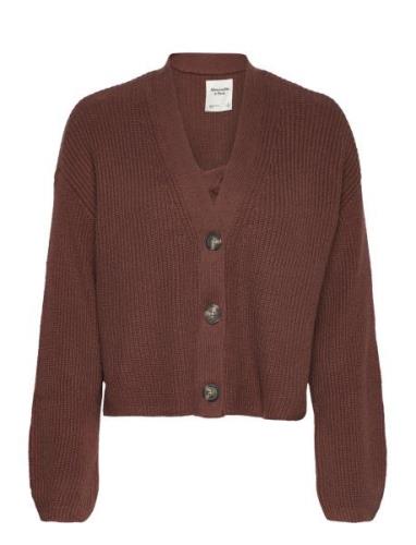Anf Womens Sweaters Tops Knitwear Cardigans Brown Abercrombie & Fitch