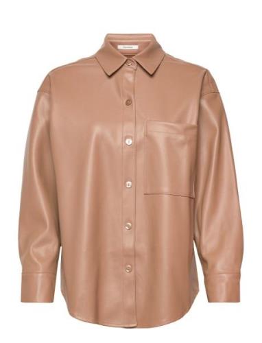 Anf Womens Wovens Tops Overshirts Brown Abercrombie & Fitch