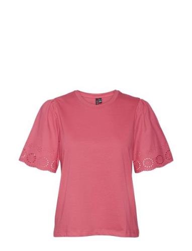 Vmemily Ss O-Neck Top Jrs Ga Tops T-shirts & Tops Short-sleeved Pink V...