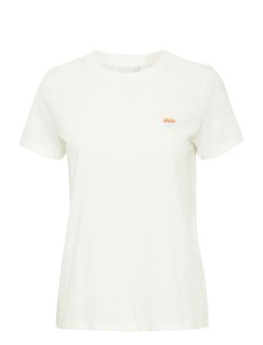 Ihcamino Ss21 Tops T-shirts & Tops Short-sleeved Cream ICHI