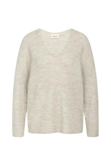 Jane V-Neck Pullover Tops Knitwear Jumpers Beige NORVIG