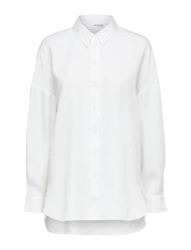 Slfsanni Ls Shirt Tops Shirts Long-sleeved White Selected Femme