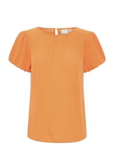 Ihmarrakech So Ss7 Tops Blouses Short-sleeved Orange ICHI