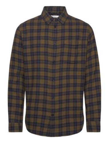 Knowledge Cotton Apparel Loose Fit Checkered Shirt - Gots/Ve Grön