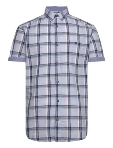 Checked Slubyarn Shirt Tops Shirts Casual Blue Tom Tailor