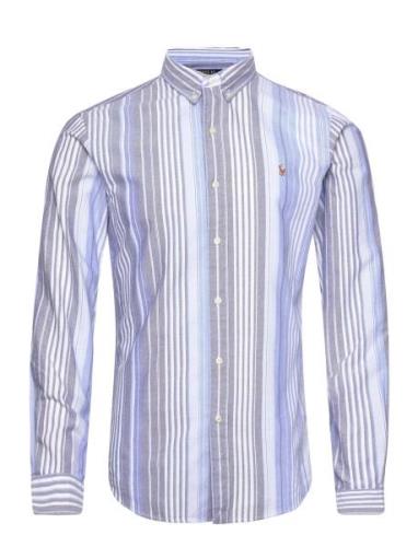 Slim Fit Striped Oxford Shirt Tops Shirts Casual Blue Polo Ralph Laure...