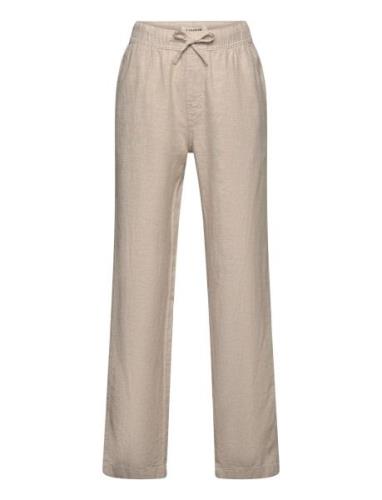 Lindex Trousers Linen Blend Beige