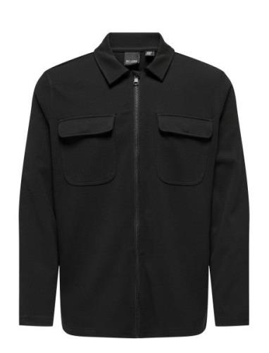 Onsnewkodyl Full Zip Overshirt Sweat Tops Overshirts Black ONLY & SONS