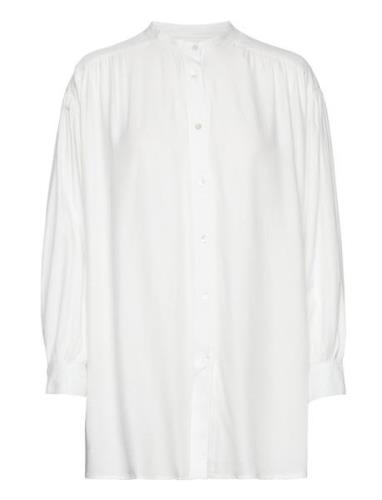 Auora Shirt Twill Tops Shirts Long-sleeved White Moshi Moshi Mind