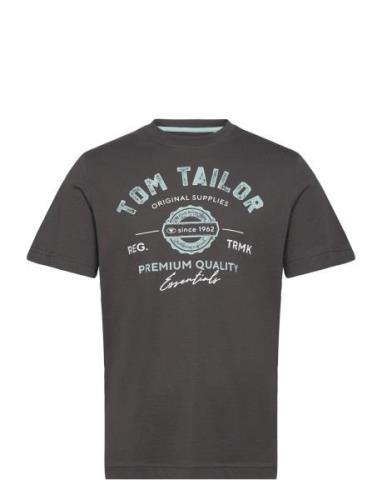 Tom Tailor Logo Tee Grå