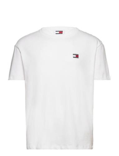 Tjm Reg Badge Tee Ext Tops T-shirts Short-sleeved White Tommy Jeans