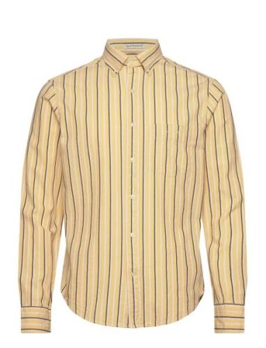 Reg Dobby Stripe Shirt Tops Shirts Casual Yellow GANT
