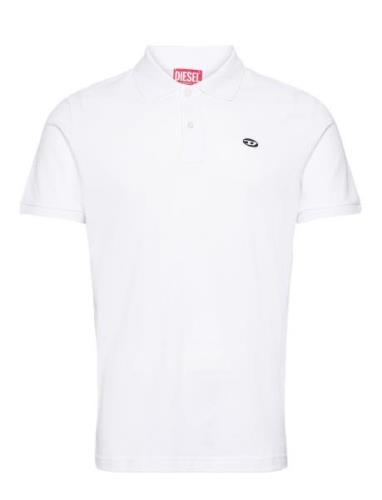 T-Smith-Doval-Pj Polo Shirt Tops Polos Short-sleeved White Diesel