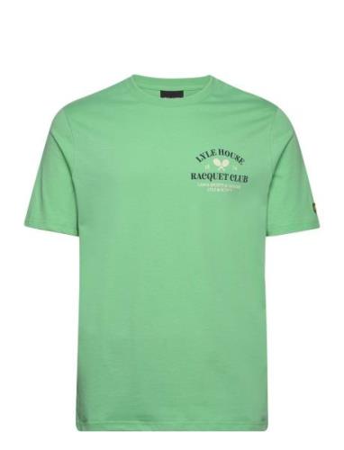 Racquet Club Graphic T-Shirt Tops T-shirts Short-sleeved Green Lyle & ...