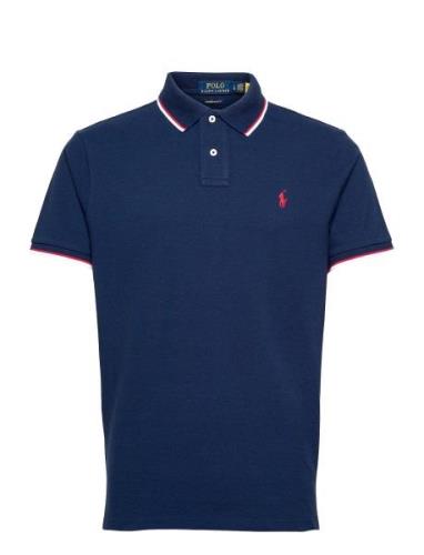 Polo Ralph Lauren Custom Slim Fit Mesh Polo Shirt Marinblå