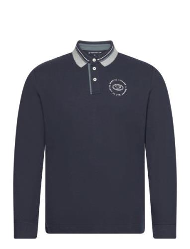 Tom Tailor Basic Longsleeve Polo Marinblå