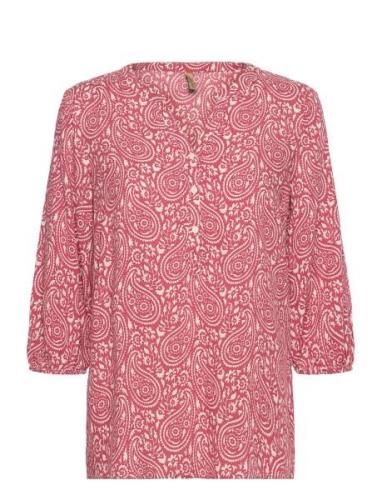 Sc-Molly Tops Blouses Long-sleeved Red Soyaconcept