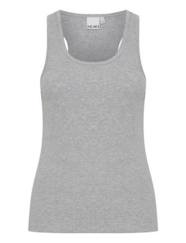 Ihpalmer Rib Box To Tops T-shirts & Tops Sleeveless Grey ICHI