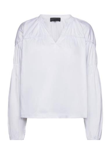 Lr-Isla Solid Tops Blouses Long-sleeved White Levete Room