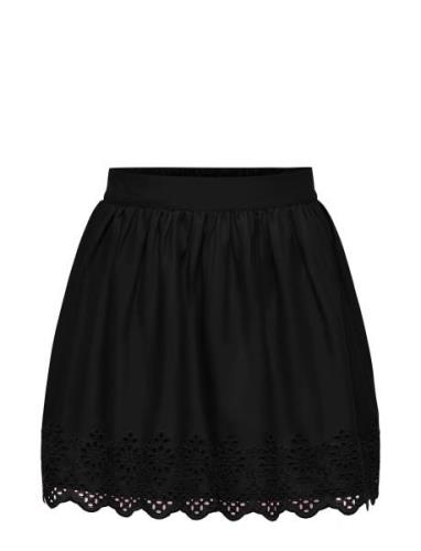 Onllou Life Emb Flowy Skirt Ptm Kort Kjol Black ONLY