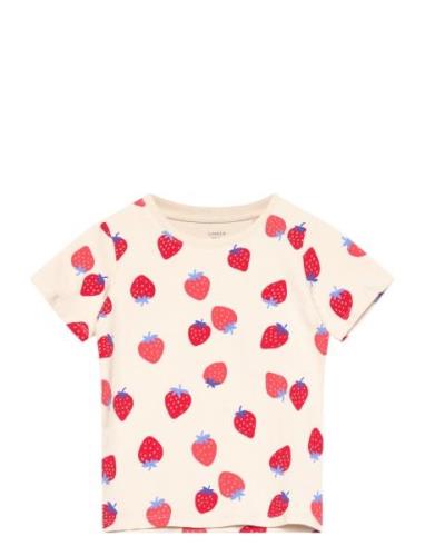 Lindex Top Short Sleeve Strawberries Multi/patterned