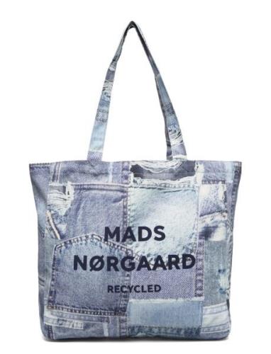 Recycled Boutique Athene Aop Bag Shopper Väska Blue Mads Nørgaard
