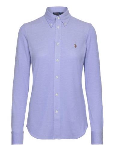 Polo Ralph Lauren Slim Fit Knit Cotton Oxford Shirt Blå