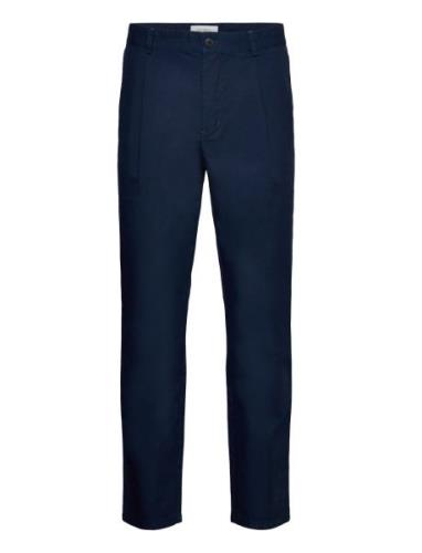 Les Deux Parker Logo Twill Pants Marinblå